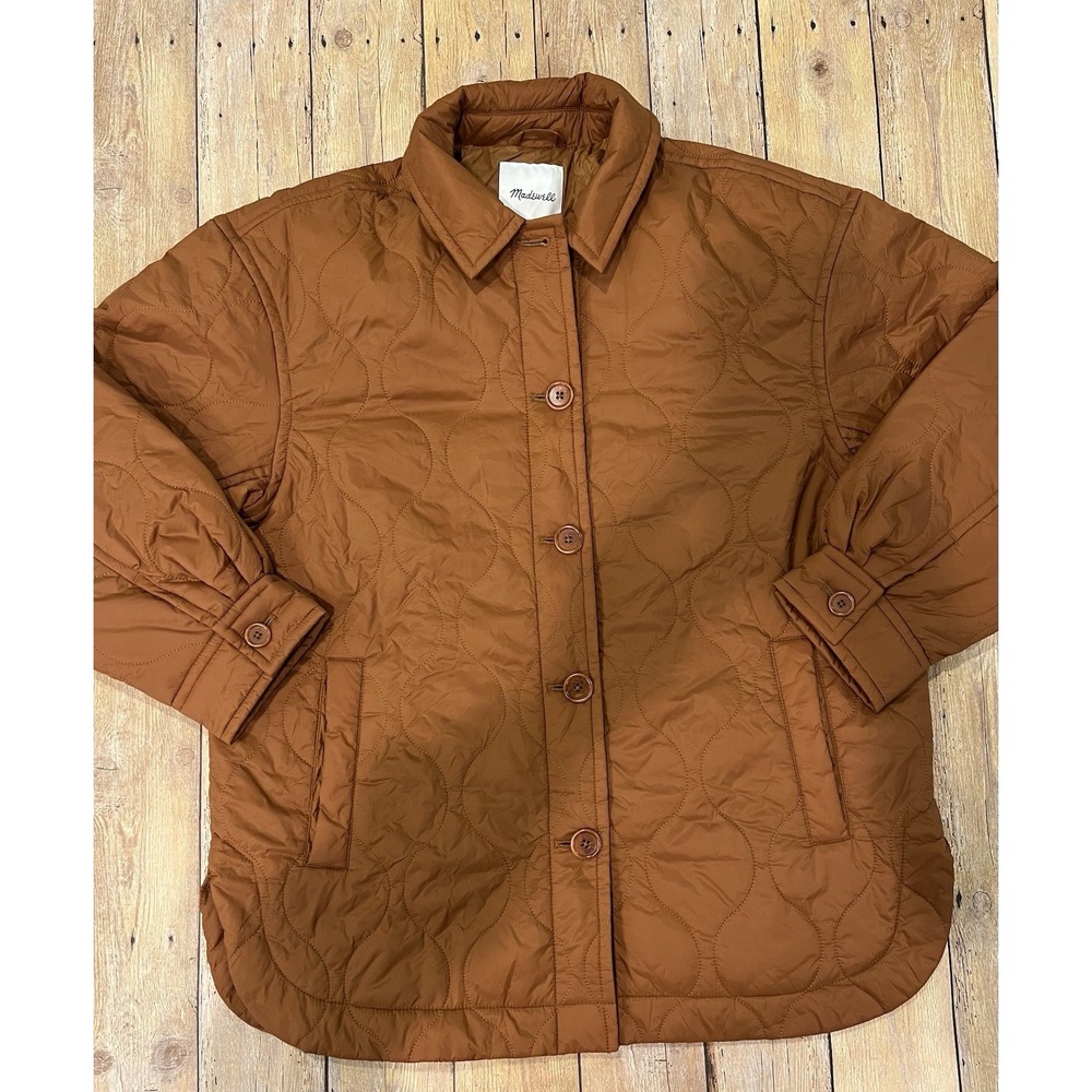 Madewell Airpuff Shirt-Jacket Warm Coffee Women's Large NWOT